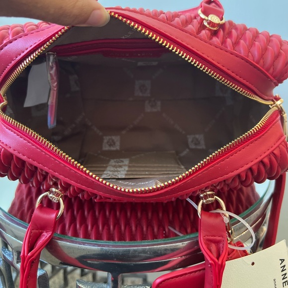 NWT Anne Klein Crimson Red quilted purse. This will surely make heads turn. - Picture 8 of 9